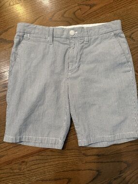 Seersucker Striped Cotton Shorts